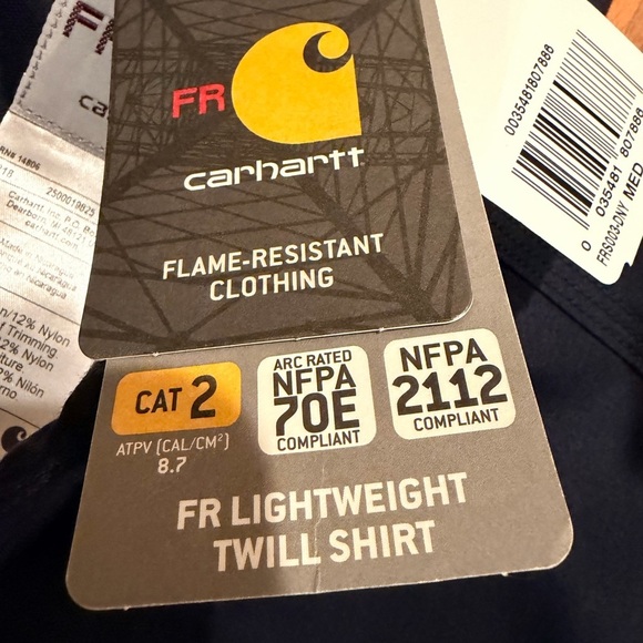 Carhartt Men's Dark navy Casual Button Down Shirt - Picture 6 of 10